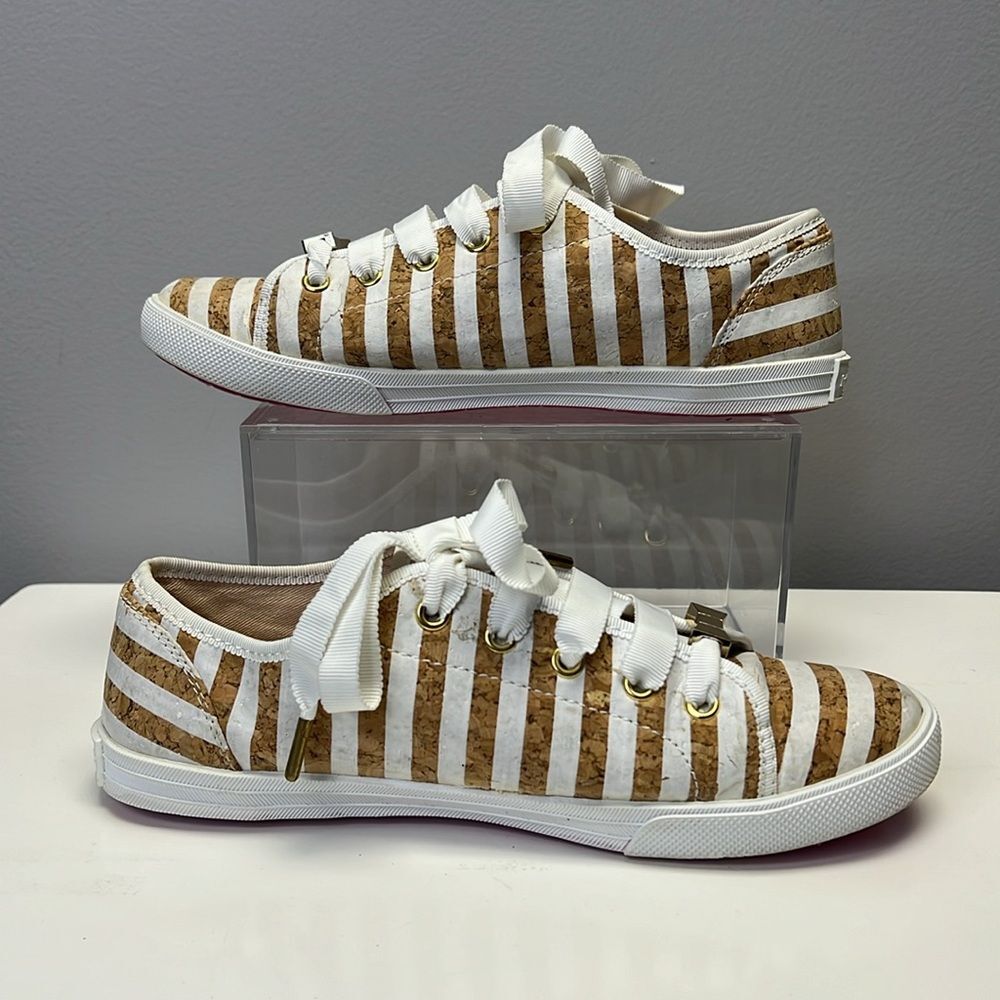 Kate Spade New York Lodero Women's White Striped Cork Sneaker/ Size 7M - Picture 12 of 12
